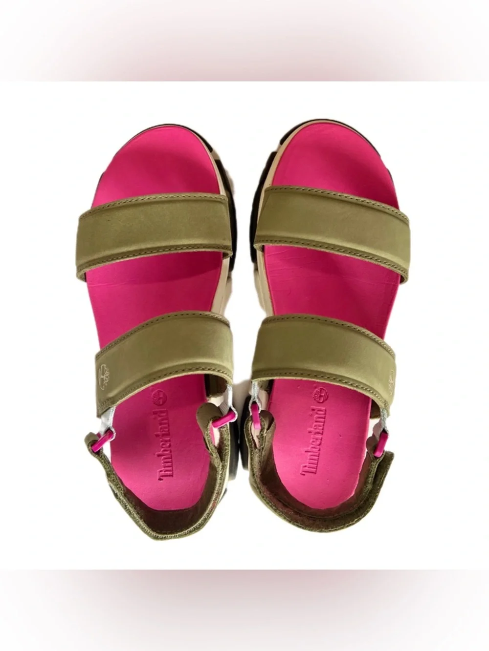 Timberland Adley Way dark green & pink backstrap sandals US Women’s 8.5 - Picture 3 of 12